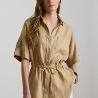 RALPH LAUREN 亚麻束腰衬衫
