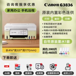 佳能 G3881自动双面彩色墨仓式打印机家用小型复印扫描多功能一体机可连手机无线办公专用照片a4 政府补贴3880
