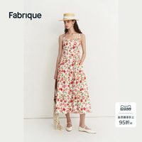 Fabrique 玫瑰碎花棉方领无袖连衣裙