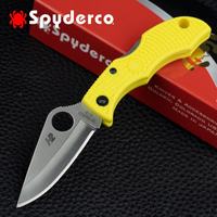 SPYDERCO 美国进口Spyderco蜘蛛ladybug瓢虫LYLP3 黄色柄 H-2钢 平刃