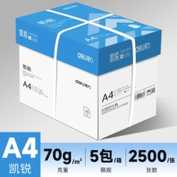 得力 a4打印纸双面打印复印纸a4打印草稿纸一箱5包装70克80克白纸整箱2500张办公用品复印纸学生用整箱批发