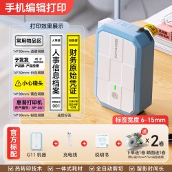 硕方 G11Pro热转印标签打印机小型便携式办公档案盒侧面标签贴透明不干胶纸财务文件资产设备多功能手持标签机