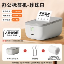 得力 标签打印机热敏蓝牙不干胶办公手持小型文件夹会计账册固定资产智能打印二维码设备空调开关标识大标签机