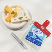 HIGHTIDE 日本hightide penco手账夹子书夹文具 复古彩色塑料文件夹子试卷夹长尾夹票夹