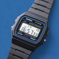 Casio卡西欧学生复古时尚防水耐用运动手表电子表小方块F91W-1