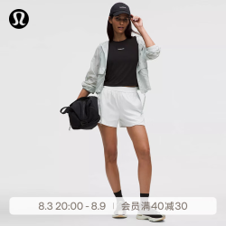 lululemon 丨Lightweight 女士轻盈版褶饰下摆高腰短裤 3" LW7DJGS 海雾蓝 L