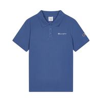 Champion 冠军短袖POLO衫男女26春季新款翻领T恤简约轻商务休闲 灰蓝色 XL