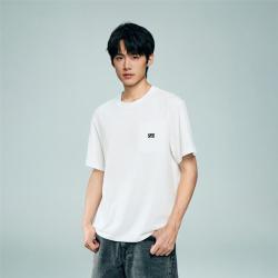 佐丹奴 2026夏季新款字母刺绣口袋基础百搭圆领宽松休闲短袖T恤男款
