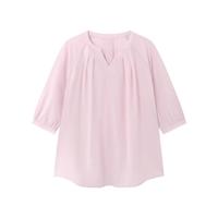 限尺码：全棉时代 夏季女士纱布短袖衬衫上衣 100%纯棉