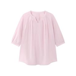 全棉时代 夏季女士纱布短袖衬衫上衣 100%纯棉