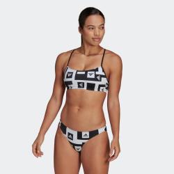 adidas 夏季女子简约舒适游泳运动休闲时尚吊带比基尼泳衣