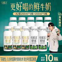 悦鲜活 活性蛋白 鲜牛奶  A2型260*5+260*5 瓶装 260mL