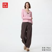 优衣库 484871 防紫外线高弹力宽腿裤 棕黑色 3XL