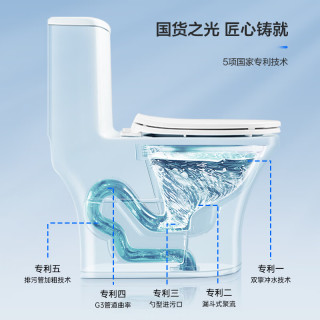 箭牌 T32 双龙卷漩吸 大冲力喷射虹吸节水马桶 连体坐便器 305mm