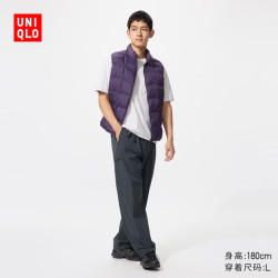 优衣库 弹力休闲长裤常规款男女装休闲户外裤492075 481269/08深灰色