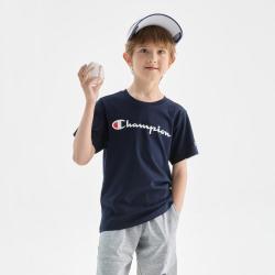 Champion 儿童棉感短袖T恤经典运动潮牌时尚百搭简约休闲舒适