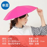 巨鳍王 伞帽头戴式雨伞 可折叠双层防晒遮阳
