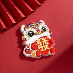 艾格辰 国潮醒狮冰箱贴新年舞狮磁吸