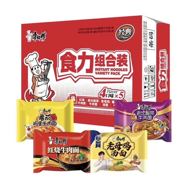 康师傅 方便面红烧5+酸菜5+番茄5+老母鸡5