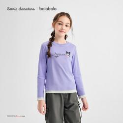 巴拉巴拉 童装女童长袖t恤儿童秋装上衣舒适甜美萌中大童