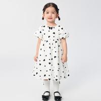 巴拉巴拉 纯棉儿童裙子公主裙甜美高级感连衣裙女童泡泡袖夏季婴幼A字裙
