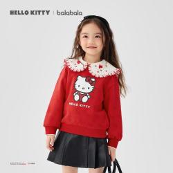 巴拉巴拉 HelloKitty联名宝宝婴幼儿童卫衣女童春秋可爱甜美内搭