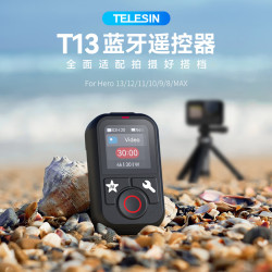 TELESIN 泰迅)适配gopro13蓝牙遥控器兼容hero12 11 10 9运动相机 高清彩屏 模式切换  60米遥控