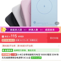 小米 磁吸充电宝1w毫安33w115
