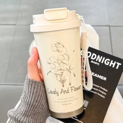 亲琴 DAVv92 保温咖啡杯 316不锈钢 500ml 白色