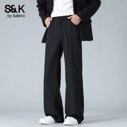 班尼路 SK直筒西装裤男士夏季潮流宽松显瘦百搭垂感通勤休闲裤子YS