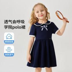 Classic Teddy 夏季高级感婴幼短袖裙女童连衣裙儿童裙子公主裙