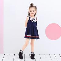 jellybaby 夏款儿童无袖裙子背心裙演出学院撞色公主裙连衣裙礼服