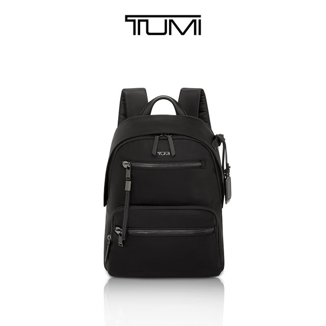 TUMI Voyageur系列女士休闲尼龙双肩背包 黑色拼烟枪色/0196603DGM