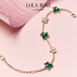 LOLA ROSE Ivy系列新款五叶常青藤女士手链女节日礼物生日礼物女生 LR80060JB