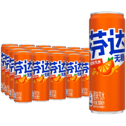 可口可乐 芬达含汽碳酸饮料无糖摩登罐330ml*24罐整箱橙味汽水