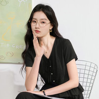 三彩 醋酸V领衬衫半身裙两件套 S 女士套装
