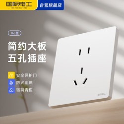 fdd 86型暗装家用大板哑光白色系列 五孔