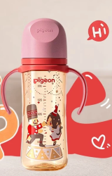 贝亲 自然实感第三代FUN系列 AA224 PPSU奶瓶 彩绘款 330ml 胡桃夹子 LL码 9月+