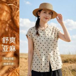 啄木鸟 男士背心 波点亚麻无袖衬衫
