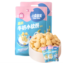 小鹿蓝蓝 高钙牛奶小软饼 396g 量贩装2袋 66包