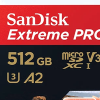 闪迪 Extreme PRO 至尊超极速系列 Micro-SD存储卡 512GB (UHS-I、V30、U3、A2)