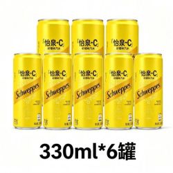 可口可乐 怡泉+C柠檬味汽水 330ml*6罐