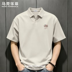 马克华菲 男士高级感吸汗POLO衫夏季透气翻领短袖印花商务休闲T恤