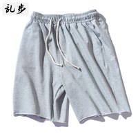 Rampo 夏季薄款休闲短裤男潮宽松棉质篮球裤子运动五分灰色卫裤针织中裤