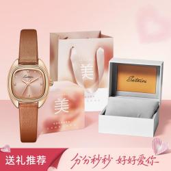 天王 同集团品牌手表女士款轻奢高级感小猫耳精致百搭防水皮带石英表