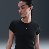 NIKE 26年夏季新款女子罗纹柔软质运动休闲简约透气舒适短袖T恤 HV4995-010