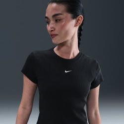 NIKE 26年夏季新款女子罗纹柔软质运动休闲简约透气舒适短袖T恤 HV4995-010