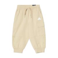 adidas 夏季男中童简约工装风舒适透气系带运动休闲七分裤