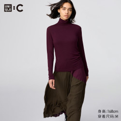 优衣库 HEATTECH EXTRA WARM混纺高领T恤/长袖女装9%羊绒478954