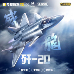 奇妙积木 大国重器系列 23057歼20战斗机497颗粒 积木玩具